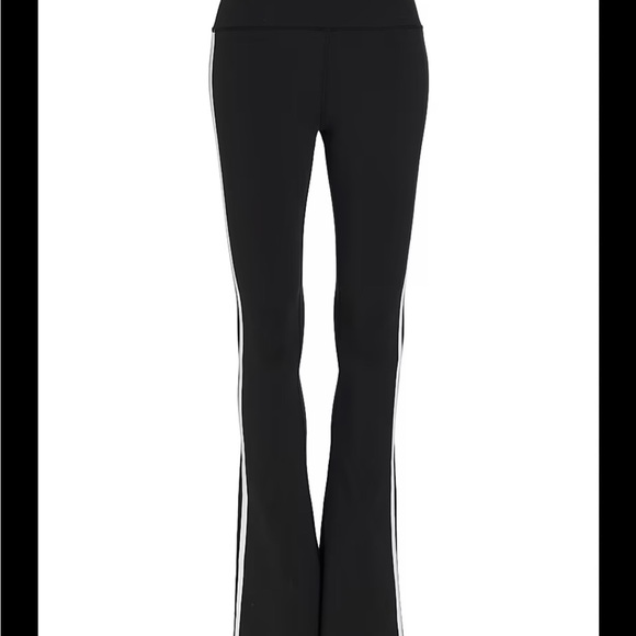 Love Tree Pants - Love Tree Black Flare Pants with White Side Stripes
